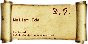 Weiler Ida névjegykártya